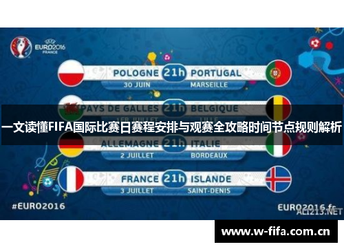 一文读懂FIFA国际比赛日赛程安排与观赛全攻略时间节点规则解析 一文读懂FIFA国际比赛日赛程安排与观赛全攻略时间节点规则解析